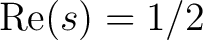 $\operatorname{Re}(s) = 1/2$