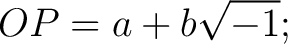 $\displaystyle OP = a + b\sqrt{-1};$