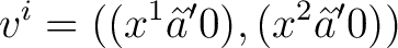 $\displaystyle v^i = ( (x^1 \^aˆ’ 0), (x^2 \^aˆ’ 0 ) )$