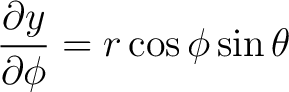 $\displaystyle x = r \sin \phi \cos \theta $