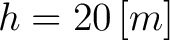 $\displaystyle h = 20 \, [m] $