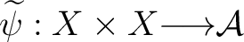 $\widetilde {\psi} : X \times X {\longrightarrow}\mathcal A$