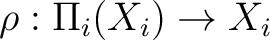 $\rho : \Pi _i (X_i) \rightarrow X_i$