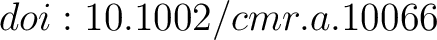 $doi:10.1002/cmr.a.10066$