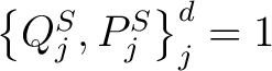 $\left\{Q^S_j,P_j^S \right\}^d_j=1 $