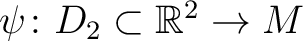 $\psi \colon D_2 \subset \mathbb{R}^2 \to M$