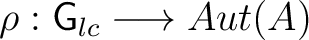 $\rho: {\mathsf{G}}_{lc} \longrightarrow Aut(A)$