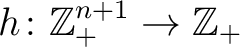 $h \colon \mathbb{Z}_+^{n+1} \to \mathbb{Z}_+$