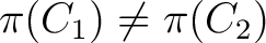 $\pi (C_1) \ne \pi (C_2)$