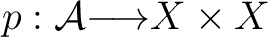 $p : \mathcal A{\longrightarrow}X \times X$