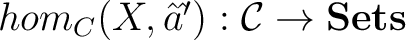 $hom_C (X,\^aˆ’) : \mathcal{C} \to {\bf Sets}$