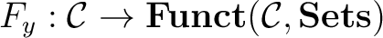 $F_y: \mathcal{C} \to {\bf Funct}(\mathcal{C},{\bf Sets})$