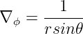         1
∇ ϕ = ------
      rsin𝜃
