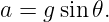 a =  gsin𝜃.

