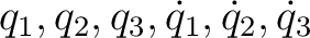 $q_1,q_2,q_3,\dot q_1,\dot q_2,\dot q_3$