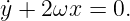y˙+ 2ωx  = 0.
