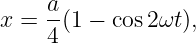     a
x =  -(1 − cos2ωt ),
     4
