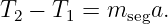 T2 − T1 =  msega.
