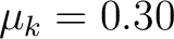$\mu_k=0.30$