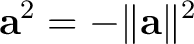$\displaystyle \mathbf a^2=-\lVert\mathbf a\rVert^2 $