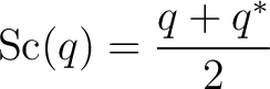 $\displaystyle \operatorname{Sc}(q)=\frac{q+q^*}{2} $