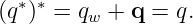 (q∗)∗ = qw + q = q.
