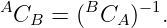 ACB =  (BCA )−1.
