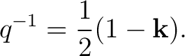 $\displaystyle q^{-1} = \frac12(1-\mathbf k). $