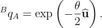           (      )
B             𝜃-
 qA = exp   − 2^u   .
