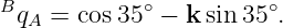B            ∘         ∘
  qA = cos35  − k sin35 .
