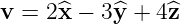 v = 2 ^x − 3^y + 4^z
