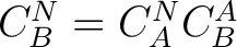 $C^N_B=C^N_A C^A_B$