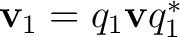 $\mathbf v_1=q_1\mathbf v q_1^*$