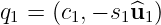 q1 = (c1,− s1^u1 )
