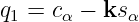 q =  c −  ks
 1    α     α
