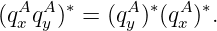 (qAxqAy )∗ = (qAy )∗(qAx )∗.
