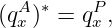   A ∗    P
(qx)  = qx ,
