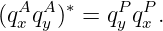   A A ∗    P  P
(qxqy ) = qy qx .
