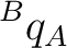 $\displaystyle {}^{B}q_A $