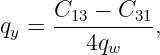 q =  C13-−-C31-,
 y      4qw
