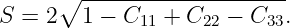      ∘  --------------------
S = 2   1 − C11 + C22 − C33.
