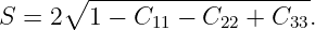      ∘  --------------------
S = 2   1 − C11 − C22 + C33.
