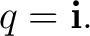 $\displaystyle q=\mathbf i.$