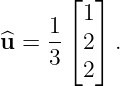       ⌊  ⌋
    1   1
^u = --⌈ 2⌉ .
    3   2
