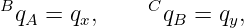 Bq  =  q ,    Cq  =  q ,
  A     x       B     y
