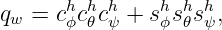 qw = chϕch𝜃chψ + shϕsh𝜃shψ,
