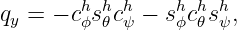 qy = − chϕsh𝜃chψ − shϕch𝜃shψ,
                                                                                         
                                                                                         
