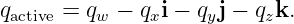 qactive = qw − qxi − qyj − qzk.
