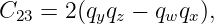 C   =  2(qq  − q q ),
  23      yz    w x
