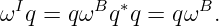   I      B  ∗      B
ω q =  qω  qq =  qω  .
